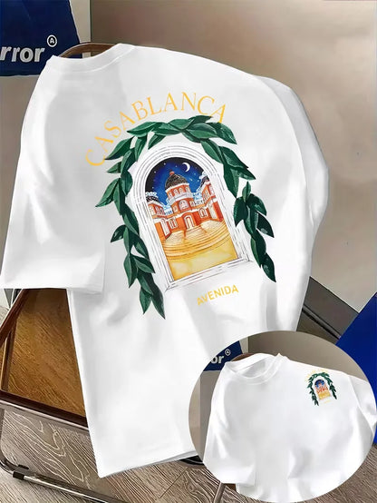 T-shirt graphique architectural esthétique Casablanca